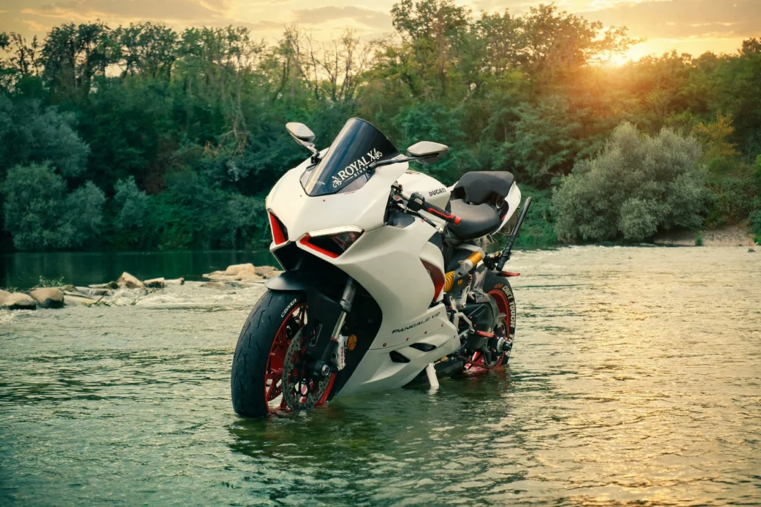 Ducati against the low sun