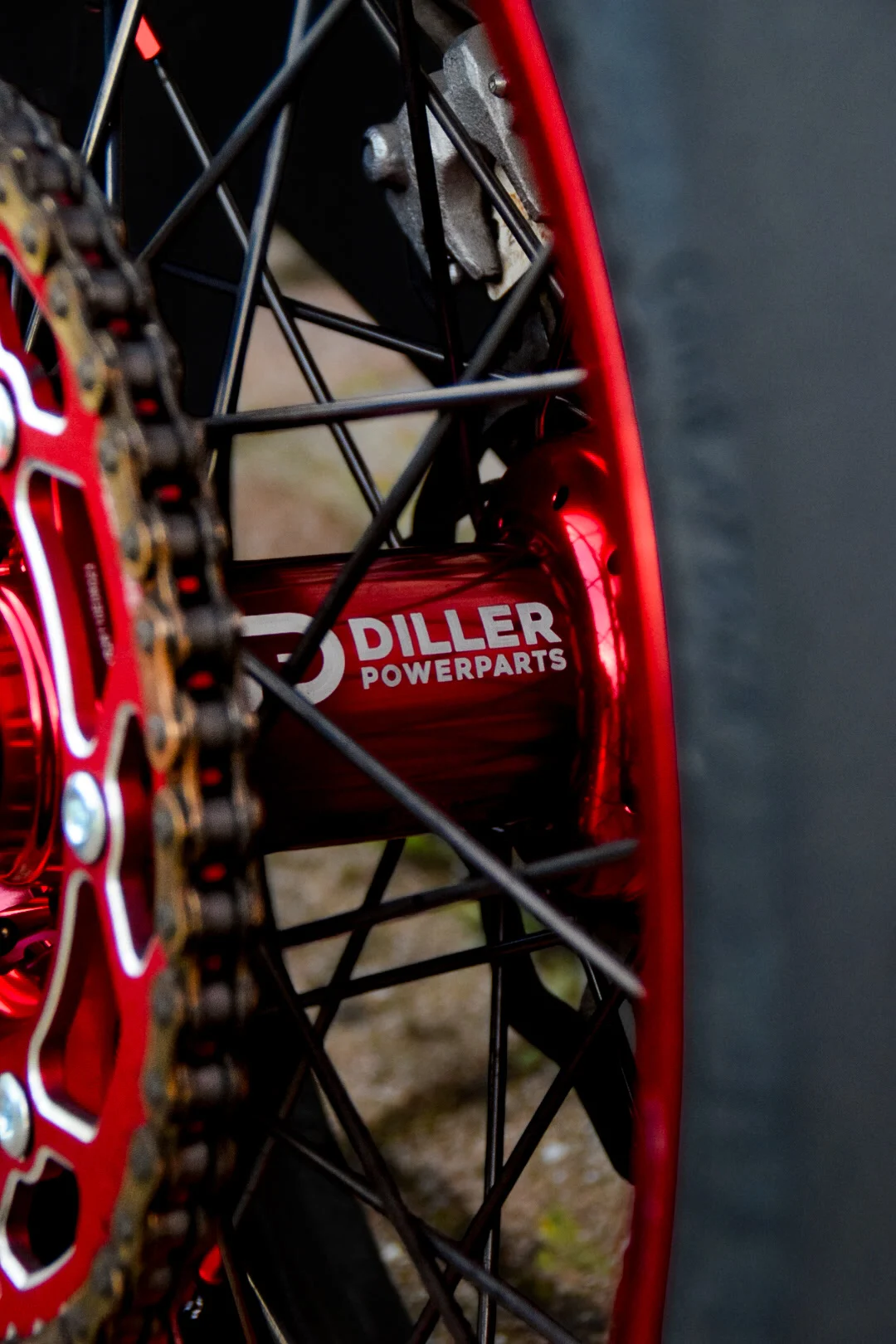 Red Spokes — Custom Supermoto